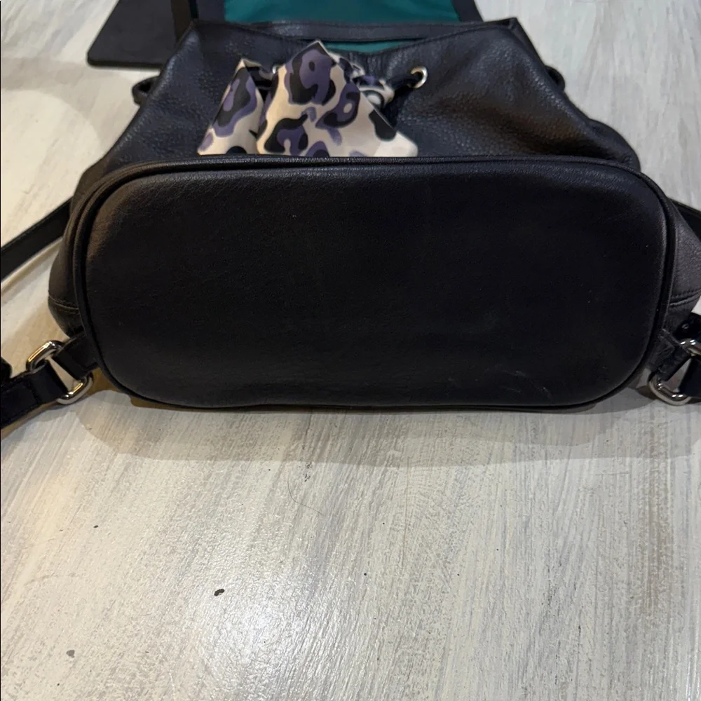Vintage Coach Black Leather Daypack- EUC